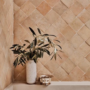 Azulejos Zellige auténticos sin esmaltar, hechos a mano, de terracota, cuadrados, 10 x 10 cm