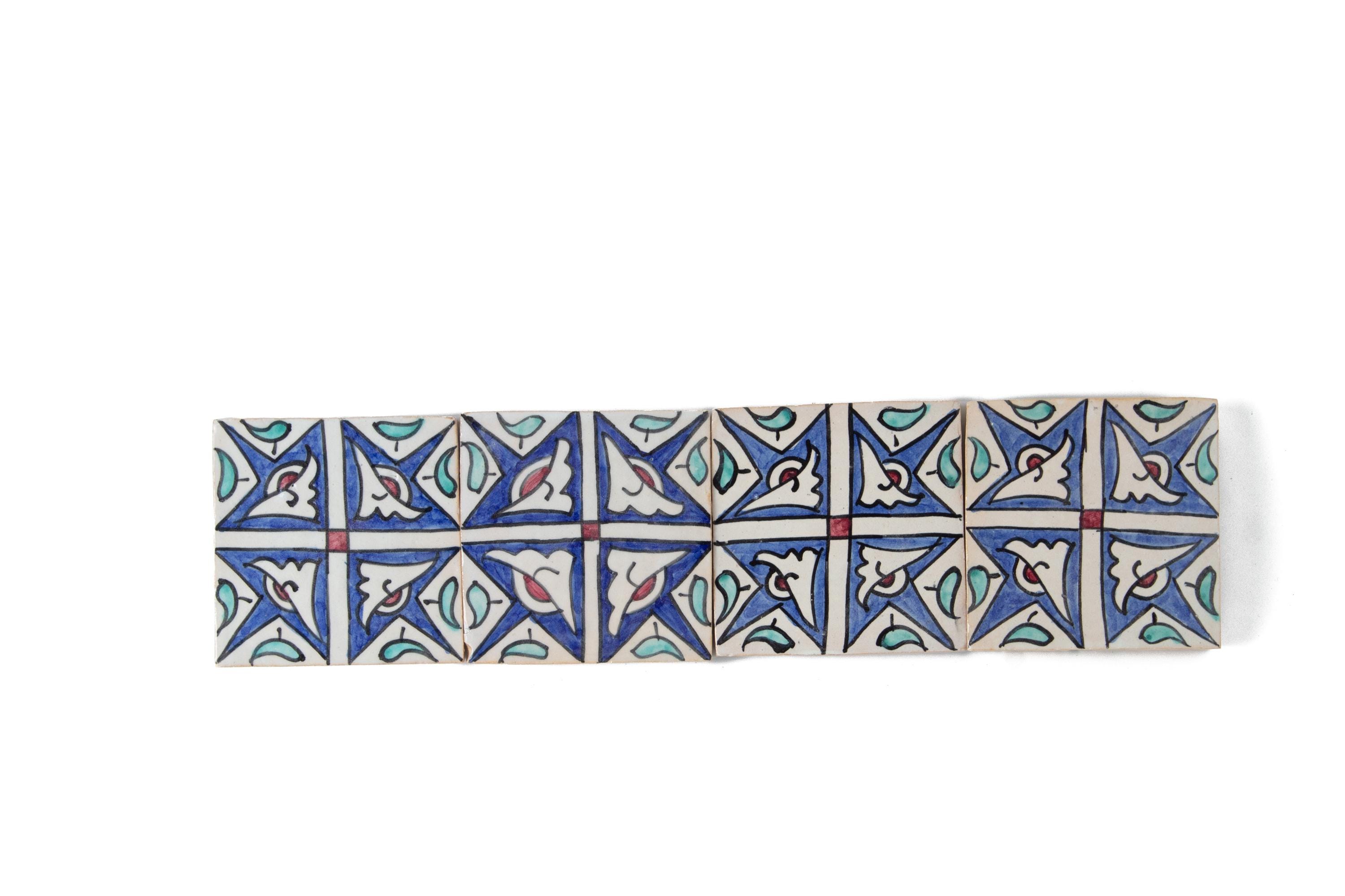 Ceramic Tile Risers Handmade Ceramic Stair Riser Tiles: Blue Zellige Fireclay (4x4) - Etsy