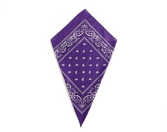 Purple Paisley Bandana Head Scarf