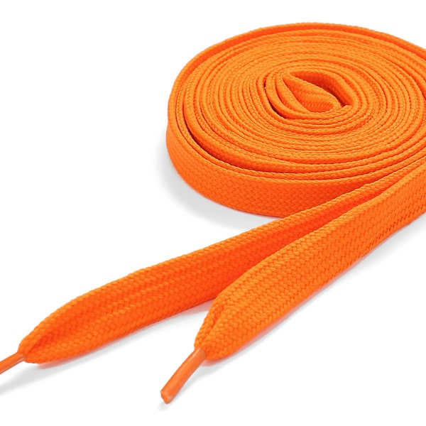 Underground Kulture Flat Coloured Skate Shoelaces Orange (11mm x 120cm)