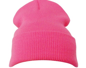Plain Baby Pink Casual Warm Winter Beanie Hat (Pack of 1)