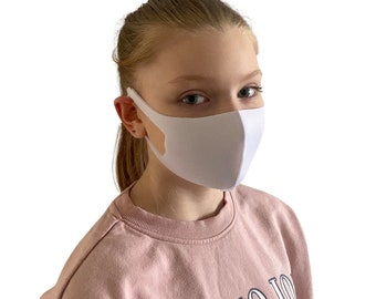 Kids Childrens White Washable Reusable Face Mask Protection Unisex Girls Boys