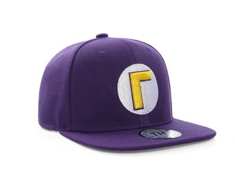 Super Mario Bros Waluigi Purple Snapback Baseball Cap, Adjustable, Purple