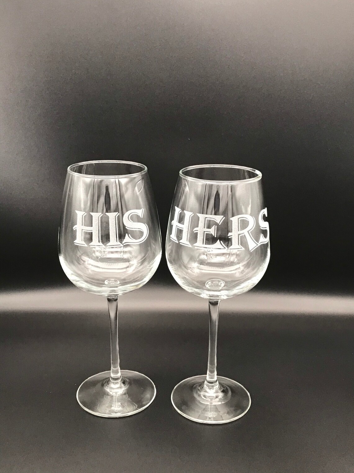 Laseretched Wine Glasses Set/2 Etsy