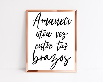 Frase en Español. Spanish Quote Wall Art, Latina Art, Home Print, Quote Poster, Quote Printable, Printable Wall Art, Amor De Mis Amores.