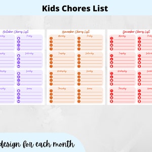 Kids Chore Chart Printable Kids Schedule Printable to Do - Etsy