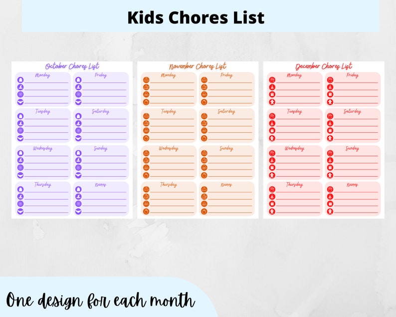 Kids Chore Chart Printable Kids Schedule Printable to Do - Etsy