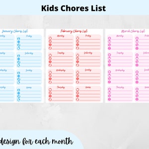 Kids Chore Chart Printable Kids Schedule Printable to Do - Etsy