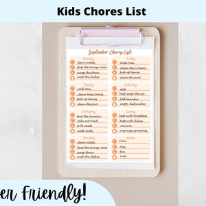 Kids Chore Chart Printable Kids Schedule Printable to Do - Etsy