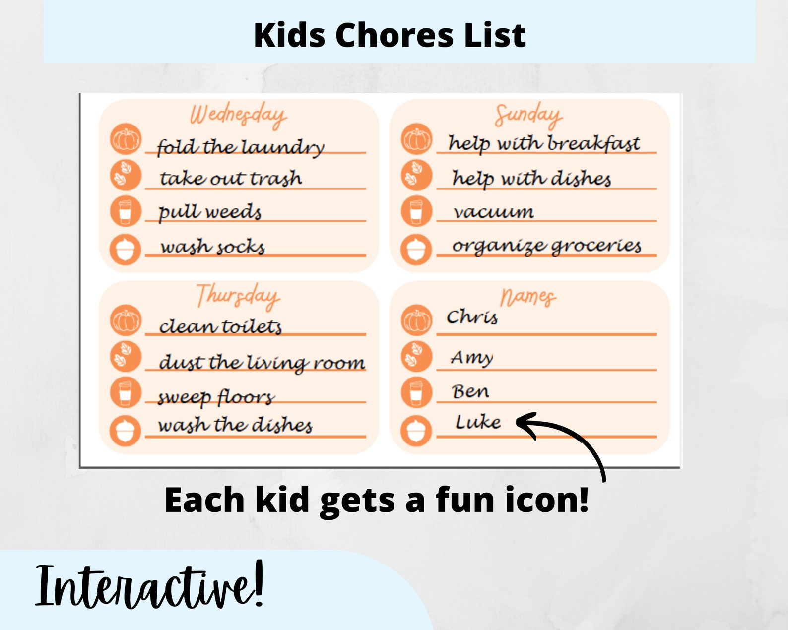 Kids Chore Chart Printable Kids Schedule Printable to Do - Etsy
