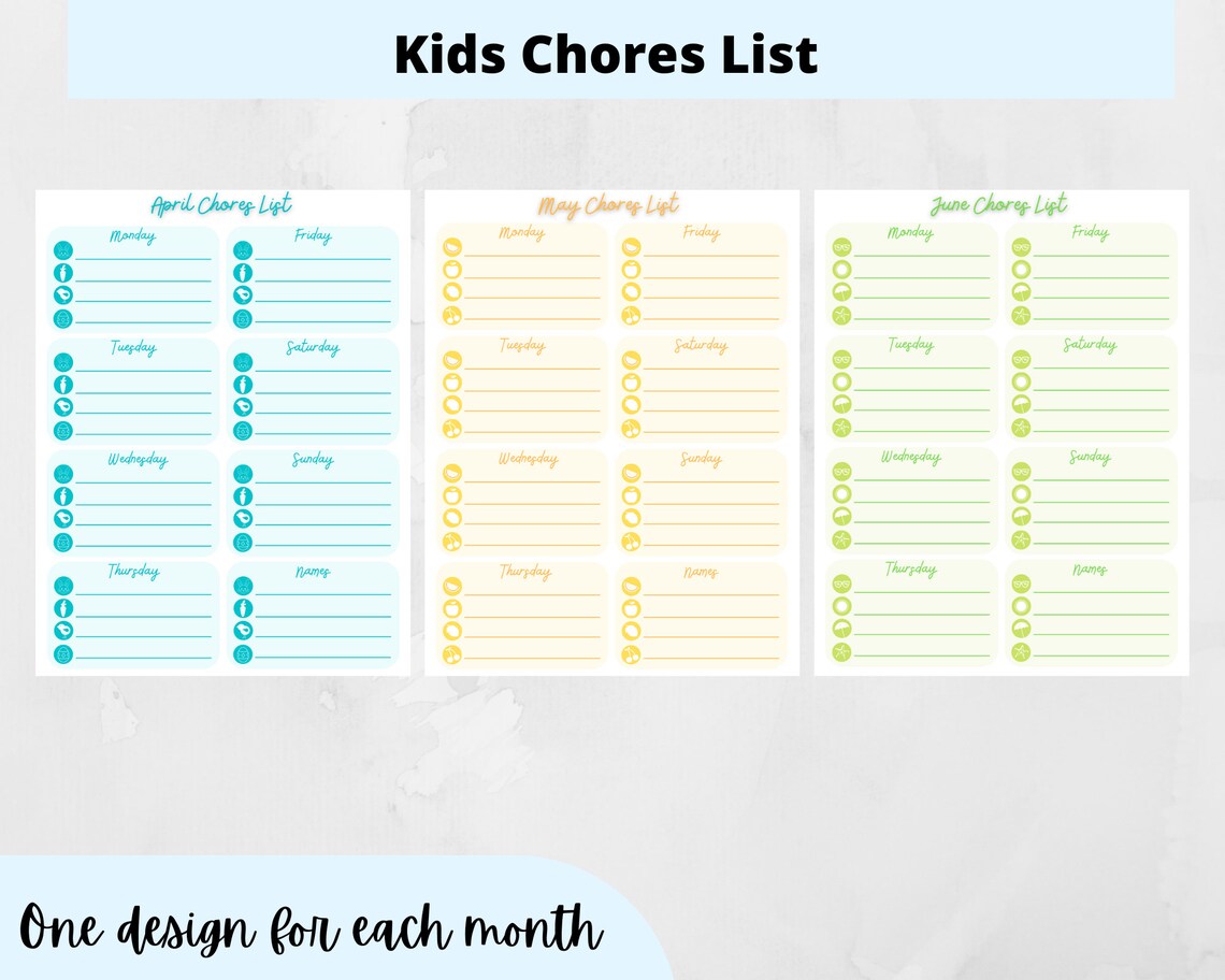 Kids Chore Chart Printable Kids Schedule Printable to Do - Etsy