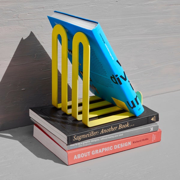 Bookworm | Steel Bookstand | Industrial Bookends Display Holder | - Designed & Made in the UK