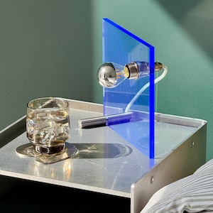Sedgley Minimalist Lamp | Perspex Plexiglass | Blue | Designed & Made in the UK