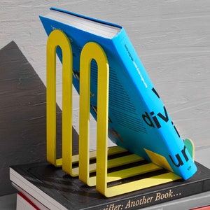 Rowley Bookworm | Steel Bookstand | Industrial Bookends, Cookbook stand | Designed & Made in England