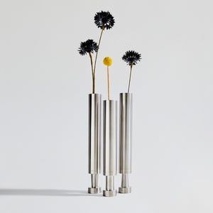 Bilston Bud Vase | Industrial Minimalist Modern |  Stainless Steel | Hand Made | Designed and Made in England