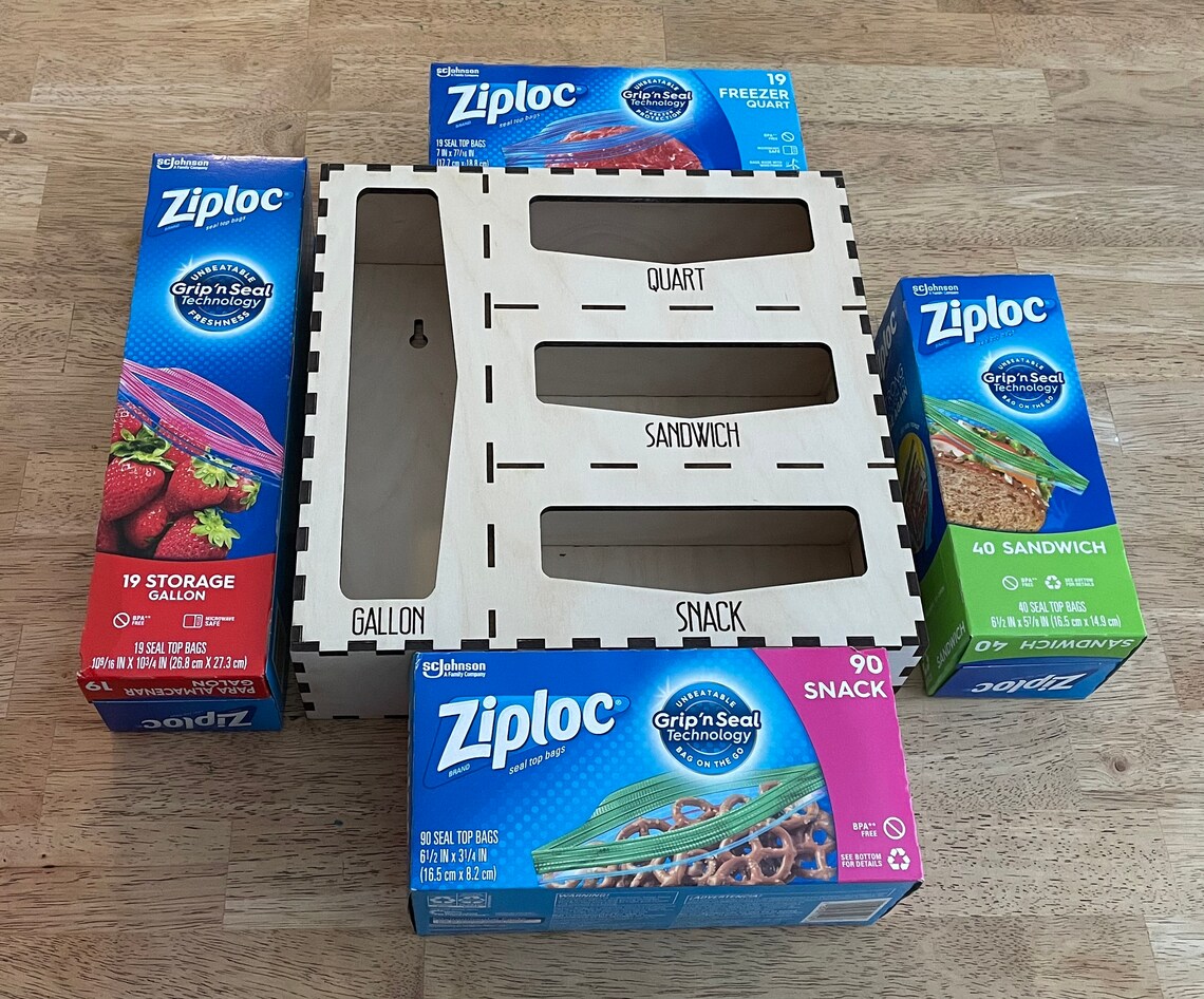 Ziplock Bag Organizer y Storage Box Etsy