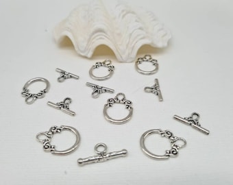 8 Sets Tibétain Argent serrure et clé style TOGGLE FERMOIR h0606 8 Sets Tibétain Argent serrure et clé style TOGGLE FERMOIR h0606
