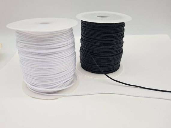 Fil de nylon tressé noir ou blanc fil macramé 1,5mm