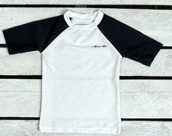 Black and White Short Sleeve Sun Shirt