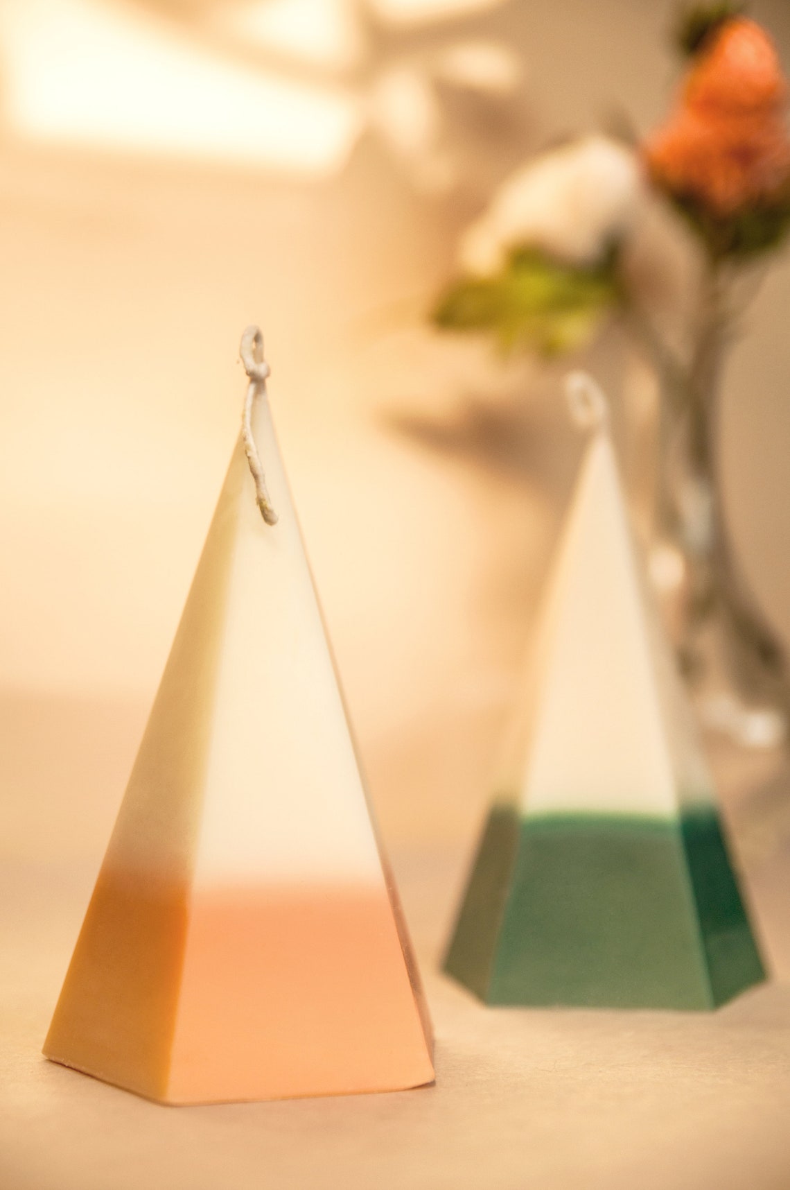 Pyramid Shaped Candle Geometric Candle Soy Candlehandmade Etsy