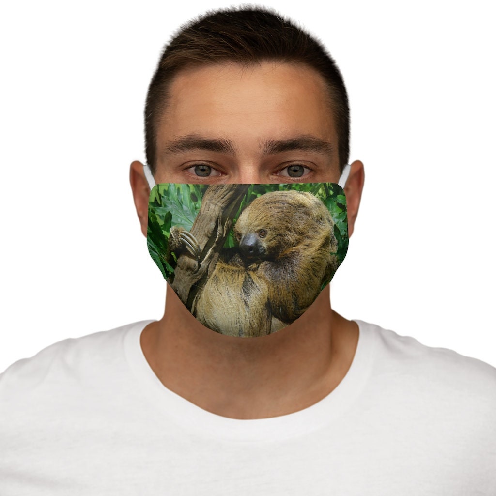 Sloth Face Mask Brown Sloth Mask Adult Washable Adjustable Etsy