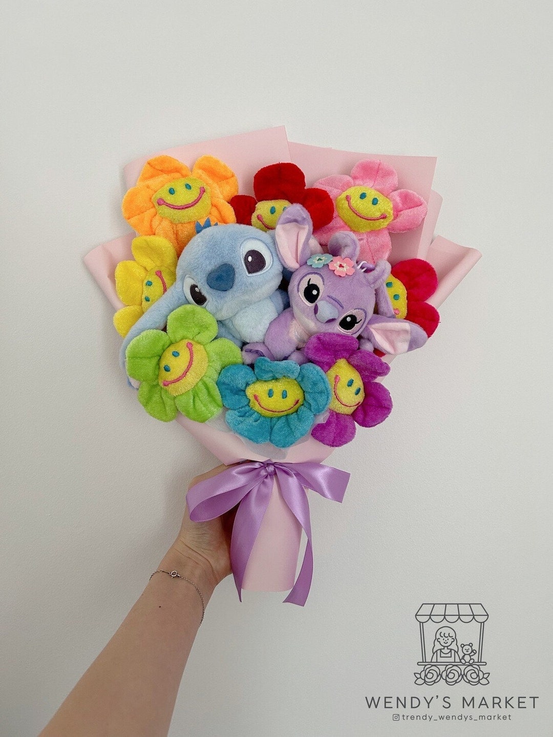 Stitch Bouquet Plush Toy Bouquet Stitch & Angel Bouquet Birthday Gift