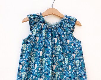 Coral cotton pattern dress