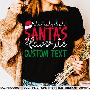 Camiseta personalizada de Papá Noel, Navidad 2026, regalo de Navidad, camisa navideña SVG PNG, D160