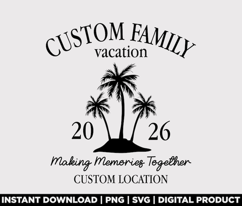 Custom Family Vacation 2026 Svg Png, Personalized Matching Trip Shirt ...