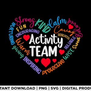 Activity Team Assistant Squad Professionals Week Director svg, png, shirt design, eps, pdf, dxf, cricut files, digital download