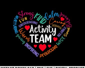 Aktivität Team Assistent Squad Professionals Woche Leiter svg, png, Shirt Design, eps, pdf, dxf, Cricut Dateien, digitaler Download