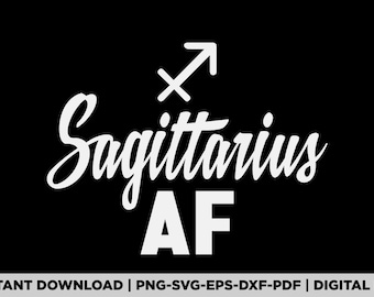 射手座 AF svg、png、星座シャツデザイン、eps、pdf、dxf、cricut ファイル、デジタルダウンロード