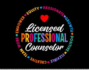 LPC Licensed Professional Counselor School Counselling Office svg, png, Shirt-Design, eps, pdf, dxf, Cricut-Dateien, digitaler Download