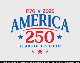 Retro USA 250th Anniversary 2026 Svg Png, America 1776-2026 Patriotic Vintage Shirt Design, America 250th Anniversary Svg, Digital Download
