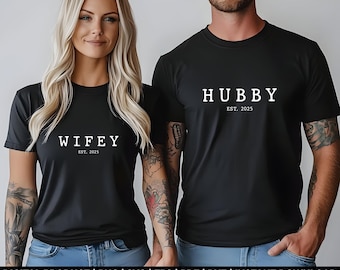 Custom Hubby Wifey, Couple Personalized Engagement, Custom Honeymoon, Custom Anniversary, Custom Marriage, Custom Wedding Date SVG PNG, D110