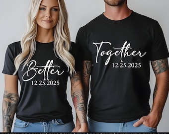 Pareja personalizada, pareja que se siente mejor juntos, regalo de aniversario de boda personalizado, para él y para ella, pareja a juego, texto personalizado para pareja, D107
