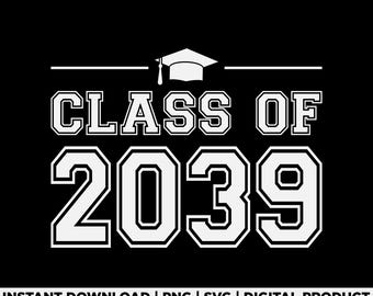 Class of 2039 Svg Png, First Day of School Graduation Shirt Design, Kindergarten Svg, First Day to Graduation School Milestone Shirt Design