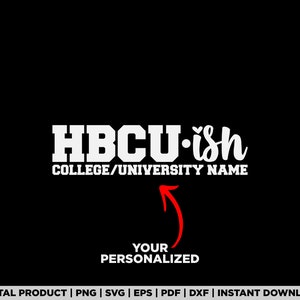 HBCU-ish Custom College University, hbcu png, hbcu svg, hbcu grad, graduation gift, black history, african american, Custom hbcu SVG PNG D11