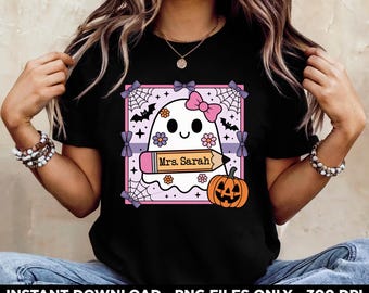 Custom Halloween Teacher, halloween 2025, teacher halloween, halloween png, teacher life, teacher appreciation, spooky teacher, D360