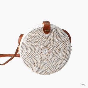 Bali White Rattan Bag
