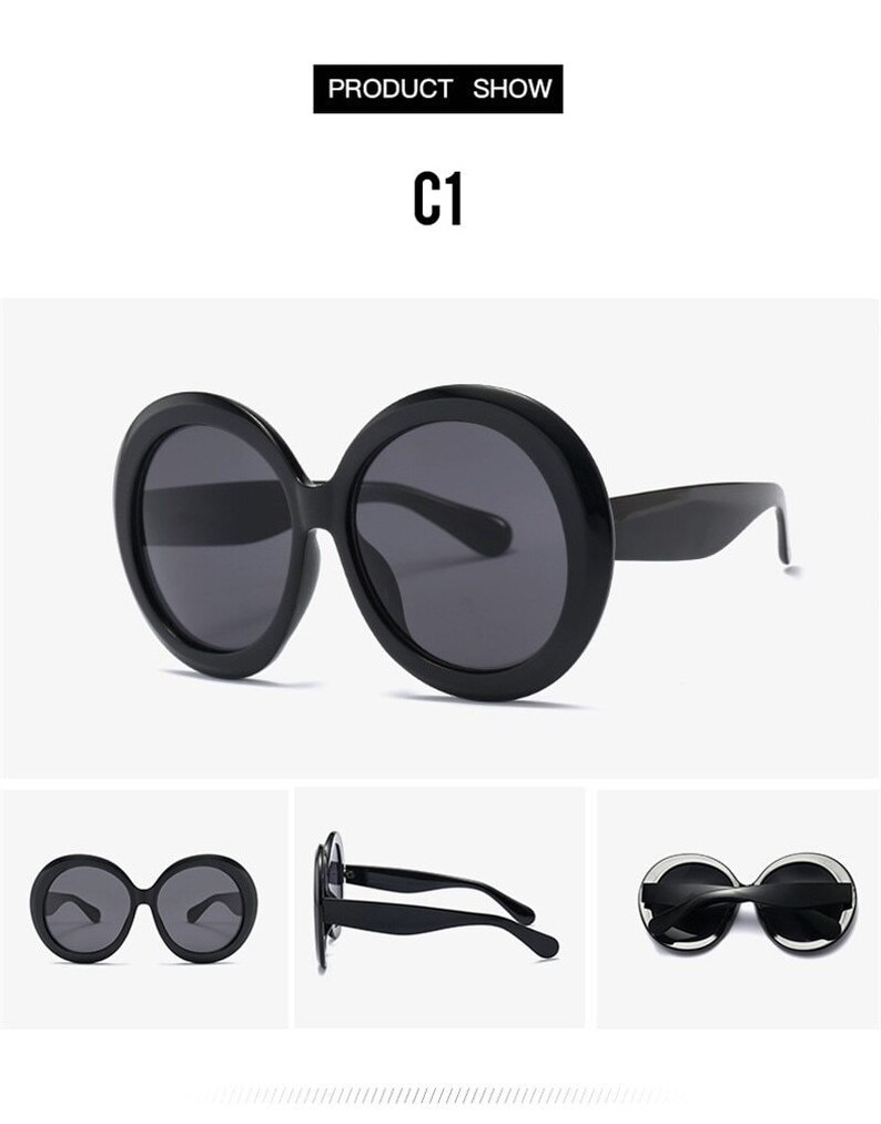 Round Sunglasses Fashion Designer Sunglasses Vintage Shades Etsy