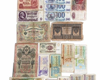 Mixed Vintage Banknotes Lot USSR Russia Ukraine Imperial Russian Empire Notes