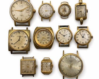 AU Gold-plated USSR Soviet Watches — Vostok, Slava, Mechta, Zarya, Luch, Poljot