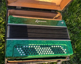 Soviet USSR Vintage 3 Row Button Accordion Kreminne made in Ukraine Original Old Bayan