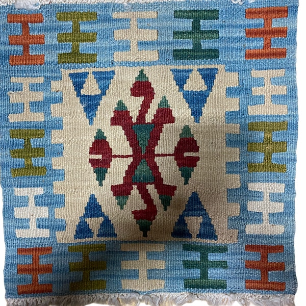 Kelim Kirlent 100% Echte Annatolien Kilim Handgeknüpft Orient Teppich 45x45cm 36