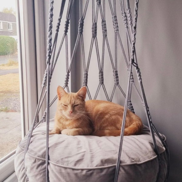 Extra Large cat bed/Macrame cat hammock/Cat bed/Macrame cat swing/Macrame cat Christmas/Pet bed/Cat boho home decor