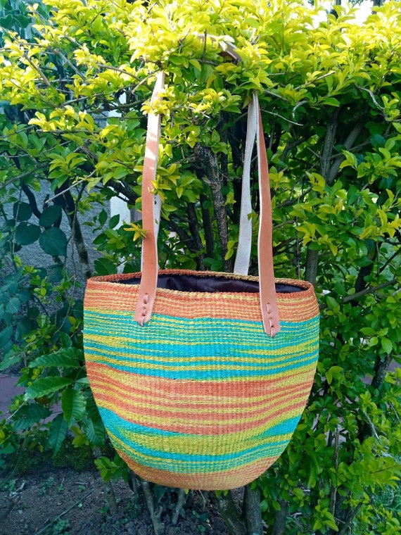 ON SALE green, orange, yellow Handwoven kiondo hobo bag, Kiondo handbag, Woven handbag, Sisal bag, African handbag, Kenyan handbag, Fall bag
