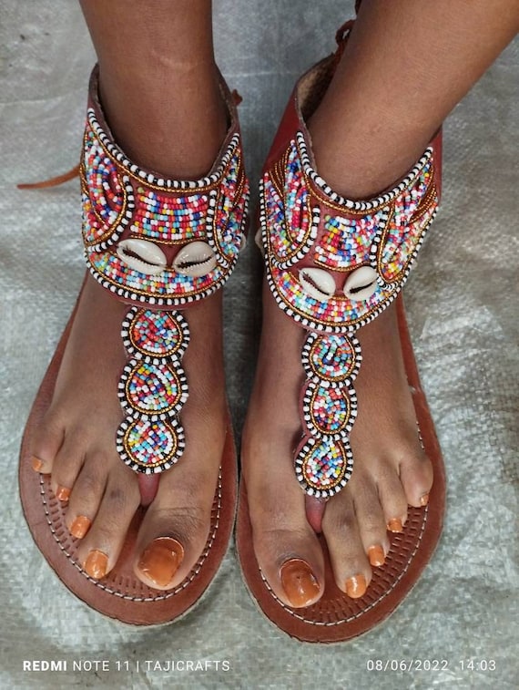 Beaded hotsell platform sandals