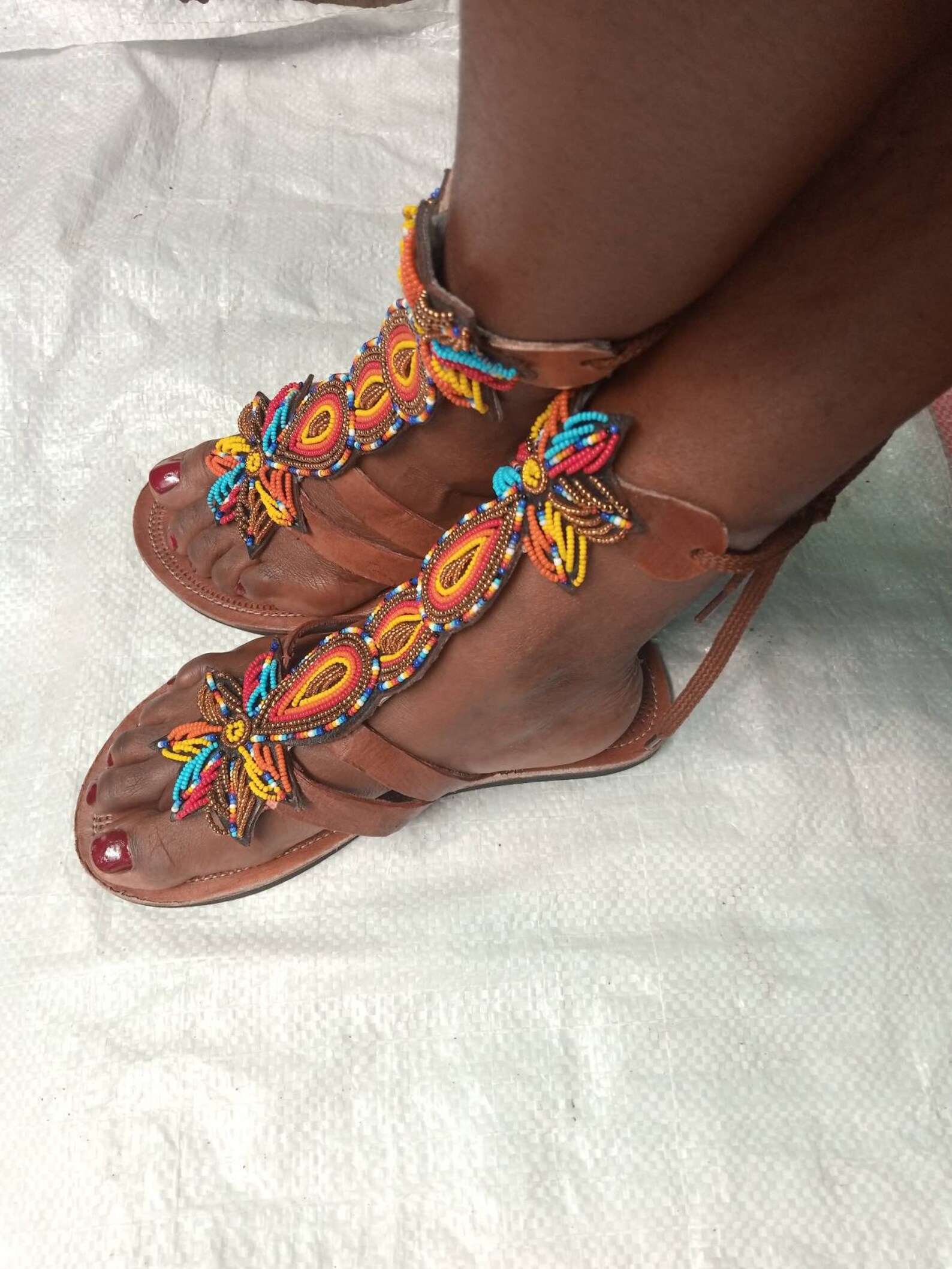 ankara gladiator sandals