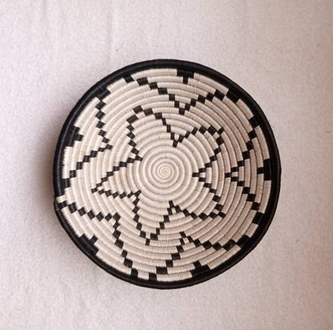 12 Large Wall Baskets for Hanging, Sisal Wall Basket 5set, Black Woven